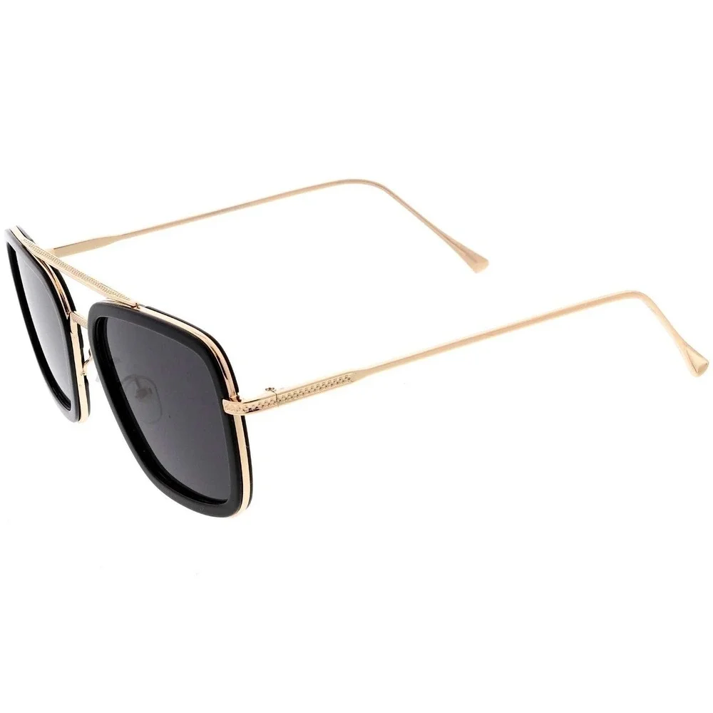 Square Sunglasses Metal Frame Comfortable Nose Pads for Men UV400 Lentes‎ Gafas